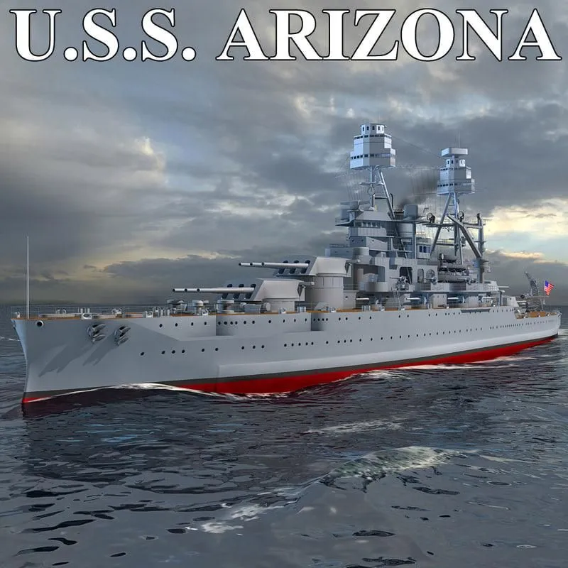 47260 uss arizona diecast model scale